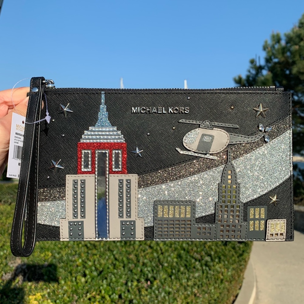 Michael Kors Nouveau Novelty Jet Set XL Clutch - Picture 7 of 8